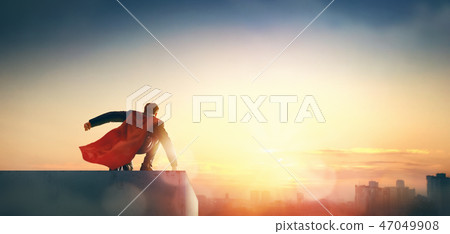 superhero businessman looking at city superhero businessman looking at city 47049908