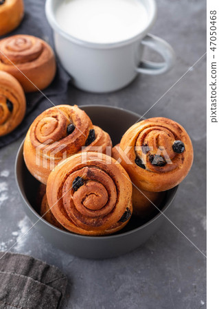 Freshly Baked Traditional Sweet Cinnamon Rolls, Swirl. Copy space. Freshly Baked Traditional Sweet Cinnamon Rolls, Swirl. Copy space. 47050468