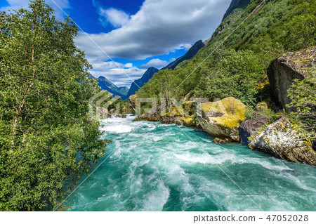 river from glacier in Norway river from glacier in Norway 47052028