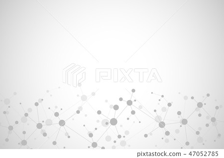 Abstract geometric texture with molecular structures and neural network. Molecules DNA and genetic Abstract geometric texture with molecular structures and neural network. Molecules DNA and genetic 47052785
