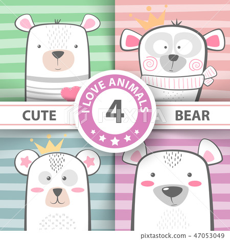 Cute winter illustration. Bear characters. Cute winter illustration. Bear characters. 47053049