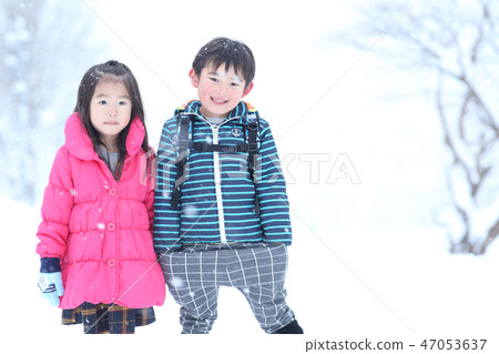 Snow and children Snow and children 47053637