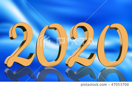 3D Render - The year 2020 in golden numbers 3D Render - The year 2020 in golden numbers 47053708