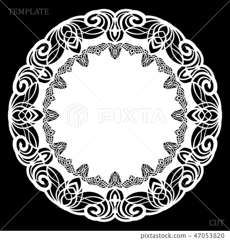 Lace round paper doily, lacy snowflake Lace round paper doily, lacy snowflake 47053820