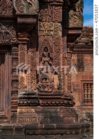 [世界遺產]吳哥考古學Banteay Srey的Devata 47053837