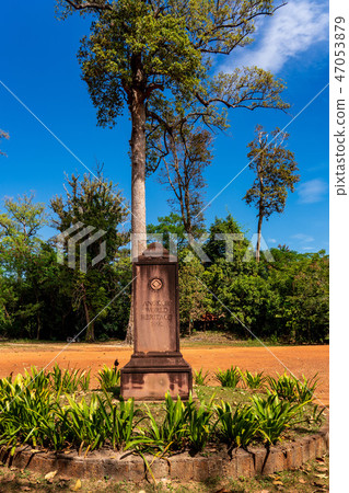 [世界遺產]吳哥考古遺址的紀念碑Banteay Srei入口石碑 47053879