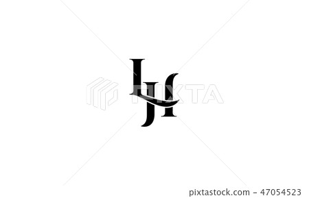 Initials L and H 5 letter vector image 47054523