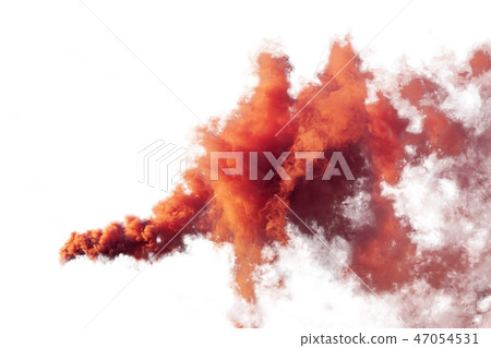 Red and orange smoke isolated on white background Red and orange smoke isolated on white background 47054531