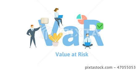 VaR, Value at Risk. Concept with keywords, letters and icons. Flat vector illustration. Isolated on VaR, Value at Risk. Concept with keywords, letters and icons. Flat vector illustration. Isolated on 47055053