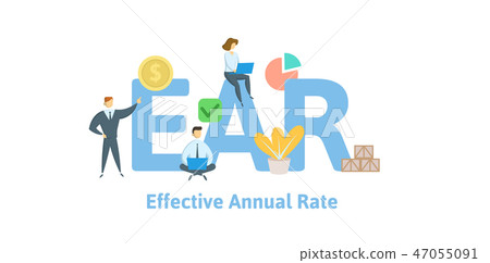 EAR, Effective Annual Rate. Concept with keywords, letters and icons. Flat vector illustration EAR, Effective Annual Rate. Concept with keywords, letters and icons. Flat vector illustration 47055091