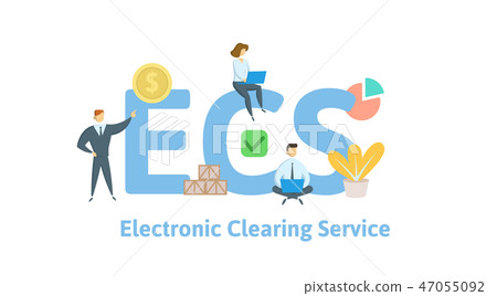 ECS, Electronic Clearing Service. Concept with keywords, letters and icons. Flat vector illustration ECS, Electronic Clearing Service. Concept with keywords, letters and icons. Flat vector illustration 47055092