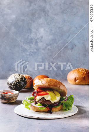 Homemade burgers variety Homemade burgers variety 47055526