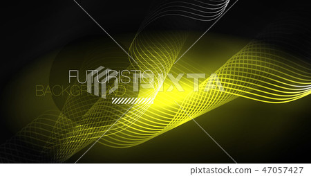 Neon lines wave background. Abstract composition 47057427