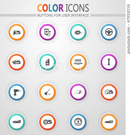 Car shop icons set Car shop icons set 47058559