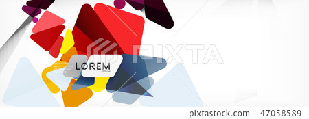 Mosaic triangular low poly style abstract geometric background. Polygonal vector. Abstract white 47058589