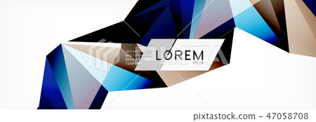 Triangle 3d polygonal art style. Future geometric design. Vector geometry futuristic illustration 47058708