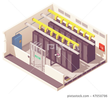 Vector isometric server room 47058786