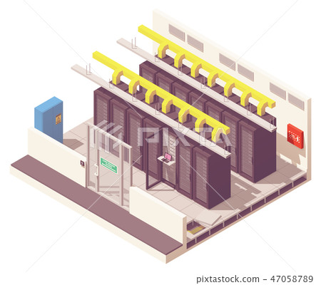 Vector isometric server room Vector isometric server room 47058789