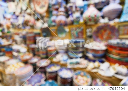 Eastern ceramics as creative blur background 47059204