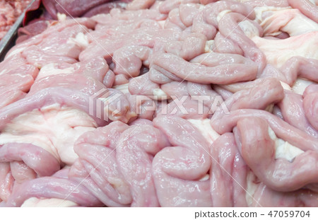Fresh chitterlings of the oganic pig. Fresh chitterlings of the oganic pig. 47059704