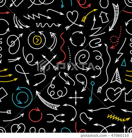 Different color simple arrows seamless background Different color simple arrows seamless background 47060110
