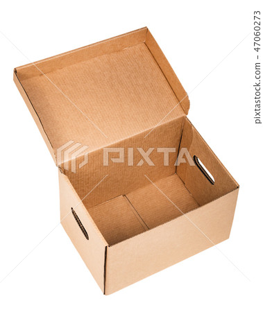 Cardboard archive storage box open lid 47060273