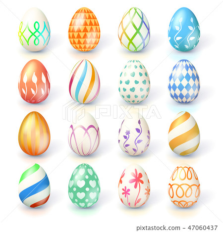 Set of Easter eggs isolated on white background - Stock Illustration ...