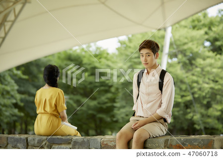 Couple, lover, student, college student, date, summer, park Couple, lover, student, college student, date, summer, park 47060718