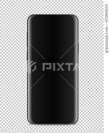 Modern black smartphone isolated on transparent 47060924