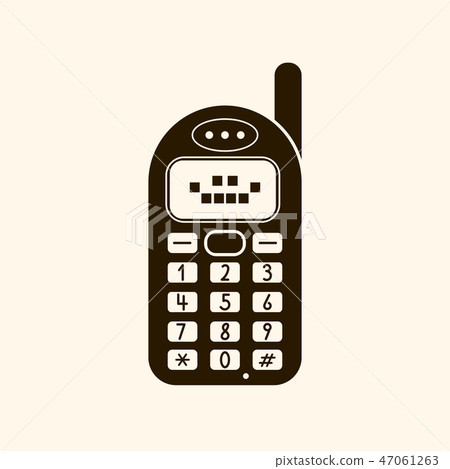 Retro vintage mobile phone icon vector - Stock Illustration [47061263 ...