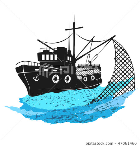 Fishing boat with nets 47061460