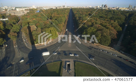 Brandenburg Gate and TV Tower as seen from the Victory column observation deck. Berlin, Germany Brandenburg Gate and TV Tower as seen from the Victory column observation deck. Berlin, Germany 47061577
