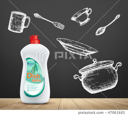 Dishwashing liquid product. detergent soap bottle. 47061685