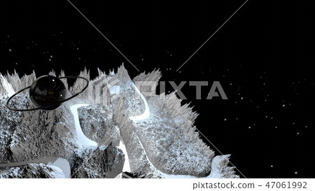 3d render of abstract planet surface. Very detailed sci fi or science fiction background in 3d render of abstract planet surface. Very detailed sci fi or science fiction background in 47061992