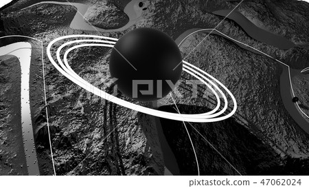 3d render of abstract planet surface. Very detailed sci fi or science fiction background in 47062024