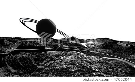 3d render of abstract planet surface. Very detailed sci fi or science fiction background in 3d render of abstract planet surface. Very detailed sci fi or science fiction background in 47062044
