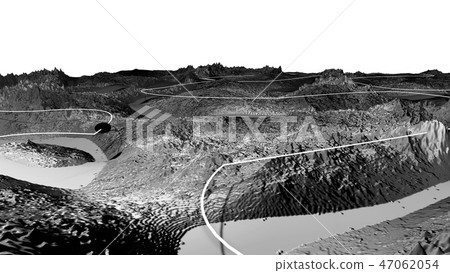 3d render of abstract planet surface. Very detailed sci fi or science fiction background in 47062054