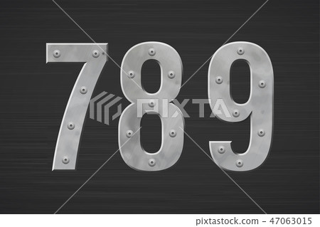 Metal letters with rivet. Vector illustration. 47063015