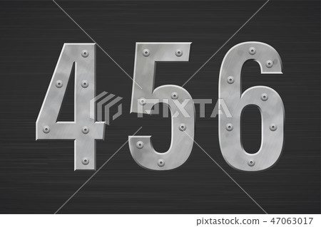 Metal letters with rivet. Vector illustration. 47063017