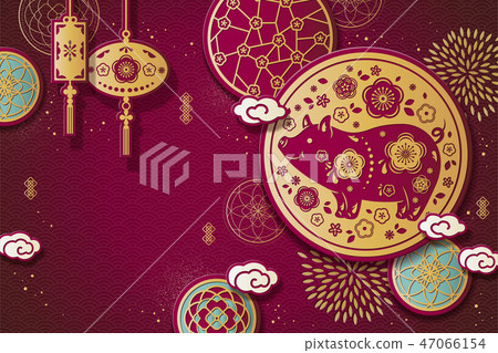 Year of the pig design template 47066154