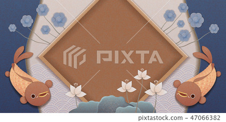 Lunar year design with fish 47066382