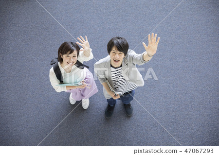 Waving hands college student 47067293