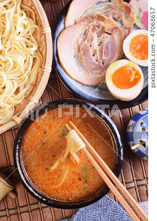 Japanese dipping noodles, tsukemen ramen Japanese dipping noodles, tsukemen ramen 47068657