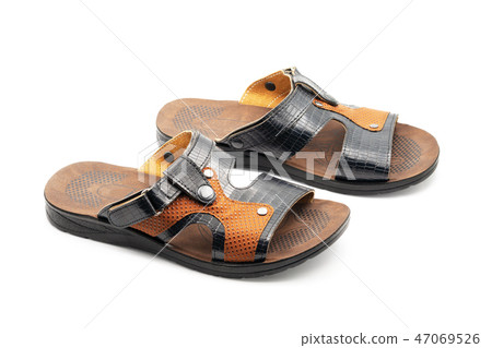 Men's sandals on white. Men's sandals on white. 47069526