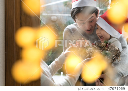 Family Christmas illumination Family Christmas illumination 47071069