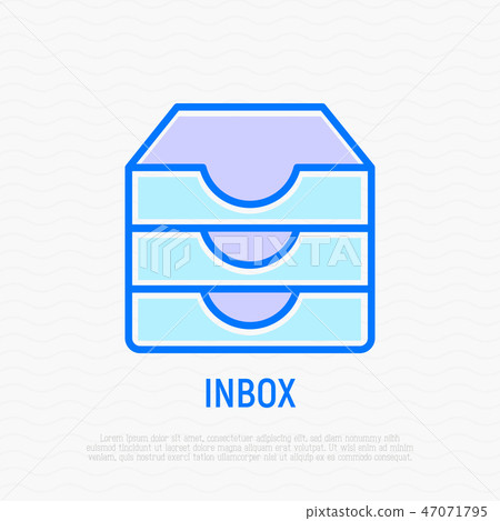Inbox message thin line icon. Vector illustration Inbox message thin line icon. Vector illustration 47071795