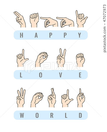 Vector deaf-mute alphabet with hand gestures set 47072973