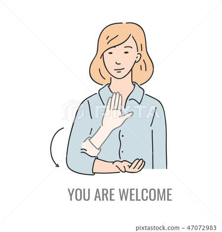 Vector deaf mute sign language character gesture 47072983