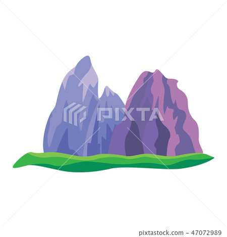 Vector abstract mountain rock black flat icon 47072989