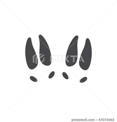Vector abstract hoofed animal footprint black icon 47073068